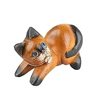 かわいい　木製 猫の彫刻　木彫り　ねこ　ネコ 木彫りの猫ちゃん🤭🩵 寸胴なところも、横顔までかわいい